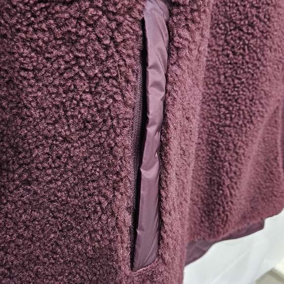 Athleta Sherpa Pullover Sweatshirt Half Button Up Plum Purple Size 2X. NWT! - Picture 7 of 9